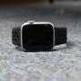 SMEECO Compatible with Apple Watch Replacement Band 40mm 38mm Sport Breathable Silicone Wrist Straps Compatible with iWatch Series 5/4/3/2/1(Black/Black,Small)