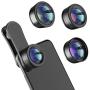 Phone Camera Lens,Upgraded 3 in 1 Phone Lens kit-198° Fisheye Lens + Macro Lens + 120° Wide Angle Lens,Clip on Cell Phone Lens Kits Compatible with iPhone,iPad,Most Android Phones and Smartphones