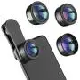 Phone Camera Lens,Upgraded 3 in 1 Phone Lens kit-198° Fisheye Lens + Macro Lens + 120° Wide Angle Lens,Clip on Cell Phone Lens Kits Compatible with iPhone,iPad,Most Android Phones and Smartphones
