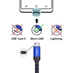 Micro USB Cable Android Charger, JSAUX (2-Pack 6.6FT) Micro USB Android Charger Cable Nylon Braided Cord Compatible with Samsung Galaxy S7 S6 J7 Note 5, Kindle, Xbox, PS4 and More-Blue