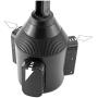 Low Profile Drinks Cup Holder Mount for Sirius XM Onyx Plus Lynx Satellite Radio w/Single T (XM) Delphi Skiff & AMPS Pattern (+Free Smartphone Holder Included for All iPhone 11 XR XS X Galaxy S10)
