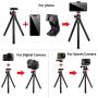 Phone Tripod, COMAN Premium Flexible Tripod, Portable and Adjustable Phone Tripod Stand with Wireless Remote and Hidden Phone Tripod Mount with Cold Shoe, Compatible with iPhone, for Camera GoPro
