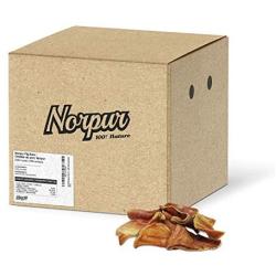 Norpur 100 Count Small Pig Ears Dog Treats | Natural, Healthy Training Snack | Meaty Protein, Oven-Baked Flavor | Promote Dental Health | Made in Canada