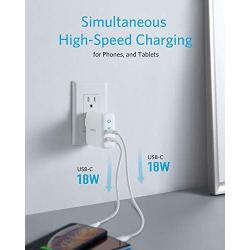 USB C Charger, Anker 36W 2-Port PIQ 3.0 Type C Wall Charger, PowerPort III Duo, Foldable Plug, Power Delivery for iPhone 11/11 Pro/11 Pro Max/XR/Xs/Max/X, Galaxy, Pixel, iPad Pro and More
