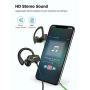 Letscom Bluetooth Headphones, 15Hrs Playtime Wireless 5.0 Earbuds IPX7 Waterproof Sport Running in-Ear Headsets w/Mic Stereo Sound Noise Cancelling for Work Home Office