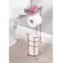 mDesign Freestanding Metal Wire Toilet Paper Roll Holder Stand and Dispenser with Storage Shelf for Cell, Mobile Phone - Bathroom Storage Organization - Holds 3 Mega Rolls - Rose Gold mDesign Freestanding Metal Wire Toilet Paper Roll Holder Stand and Dispenser with Storage Shelf for Cell, Mobile Phone - Bathroom Storage Organization - Holds 3 Mega Rolls - Rose Gold