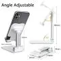 Cell Phone Stand,Nesyd Angle Height Adjustable Desktop Holder Tablet Stand Mobile Phone Mount for Desk Sturdy Aluminum Metal Stand Compatible with Mobile Phone/iPad/Kindle/Tablet (White) Cell Phone Stand,Nesyd Angle Height Adjustable Desktop Holder Tablet Stand Mobile Phone Mount for Desk Sturdy Aluminum Metal Stand Compatible with Mobile Phone/iPad/Kindle/Tablet (White)