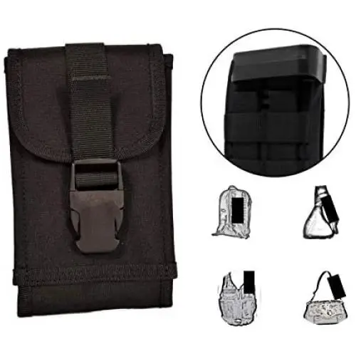 Clakit XL Smartphone StrapPack with Clip Front Flap (Black) - Backpack Shoulder Strap Attachment for Hikers, Travelers, Hunters, Students, and Commuters Clakit XL Smartphone StrapPack with Clip Front Flap (Black) - Backpack Shoulder Strap Attachment for Hikers, Travelers, Hunters, Students, and Commuters