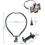 FastSun Phone Neck Holder Lazy Neck Holder Stand Universal Neck Hanging Holder Smart Phone Sport Camera Self-Timer Tool Adjustable 4-6 inch Bracket for iPhone Samsung for GoPro