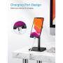 Cell Phone Stand, OMOTON Adjustable Phone Stand, Upgraded Height Increasing Desk Phone Holder for iPhone SE 2/11/ 11 Pro/XS Max, Samsung Galaxy S20/ S10 and Other Phones (3.5-7.0-Inch), Black