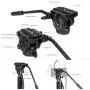 Cayer AF34 Professional Video Monopod Kit 71 inch Aluminum Telescopic Camera Monopod with Pan Tilt Fluid Head and 3-Leg Tripod Base for DSLR Video Cameras Camcorders, Plus 1 Extra Sliding Plate