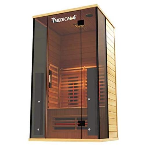 Medical Sauna 4 Full Spectrum | Home Sauna - 2 Person Indoor Infrared Sauna Spa | Oxygen Ionizer, Chromatic Light Therapy, Hot Yoga | Audio System | Full Spectrum, Carbon Heaters | Luxury Sauna