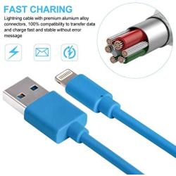 iPhone Charger Lightning Cable, Quntis 3Pack 6.5FT Lightning to USB A Cable MFi Certified Compatible with iPhone Xs Max XR X 8 Plus 7 Plus 6 Plus 5s SE iPad Pro iPod Airpods and More, Blue