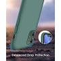 DTTO iPhone 11 Case, [Romance Series] Full Covered Shockproof Silicone Cover [Enhanced Camera and Screen Protection] with Honeycomb Grid Pattern Cushion for Apple iPhone 11 6.1” 2019, Midnight Green