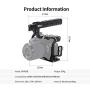 NITZE A7III/A7RIII Camera Cage for Sony A7III/A7RIII with Top Handle and HDMI Cable Clamp - SHT03B