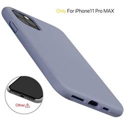 Miracase Liquid Silicone Case Compatible with iPhone 11 Pro Max 6.5 inch(2019), Gel Rubber Full Body Protection Shockproof Cover Case Drop Protection Case (Lavender Gray)