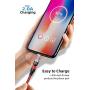Magnetic Charging Cable [3pk 3ft/6ft/6ft] ModTech 3 in 1 USB 360 Magnetic Phone Charger - Nylon Braided Magnetic Charger - Compatible Micro USB - Type C - iProducts (Red 2A/3pck)