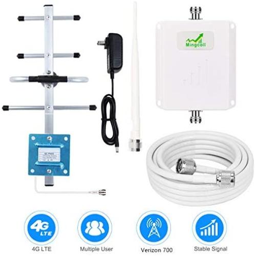 Verizon Cell Phone Signal Booster 4G LTE Verizon Cell Phone Booster Amplifier FDD 4G Mobile Signal Booster Repeater 65dB 700MHz Band 13 for Home Use - Boost 4G Data and Voice for Remote Area