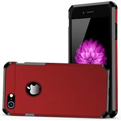 iPhone 7/8 Case, ImpactStrong Heavy Duty Dual Layer Protection Cover Heavy Duty Case for iPhone 7/8 (Deep Red)