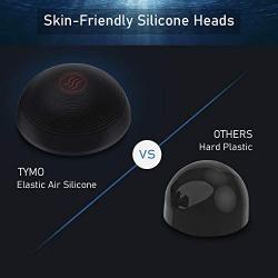 TYMO Black Whale Heat Therapy Massager – Dual Motor Handheld Massager, up to 4000 RPM with 5 Hyper Skin Friendly Silicone Heads, Cordless and Lightweight for Percussion, Kneading and Tapping