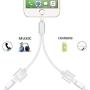 MoonshineStillPro iPhone Adapter,Dual Lightning Headphones Jack and Charge Adapter Dongle Cable Compatible with iPhone 11/11Pro/X/XR/XS/XSmax/8/7,Support All iOS System (for Original Earphone only)