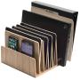 MobileVision Bamboo Device Organizer for Smartphones, Tablets and Laptops, 7 Slots with Extra Wide Slots for Laptops