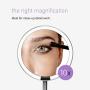 simplehuman 5" Round Mini Travel Sensor Makeup Mirror, 10x Magnification, Rechargeable, Rose Gold Stainless Steel