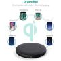 Qi Wireless Charging Pad RAVPower Qi Certified Ultra-Safe Wireless Charger Compatible iPhone Xs Max XR XS X 8 Plus 8, Galaxy S9 S8+ S8 & All Qi-Enabled Devices (AC Adapter is Not Included)
