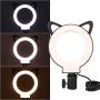 Qiilu LED Dimmable Right Fill Light, 3000-6000K Floor Lamp for Selfie Live Stream Makeup