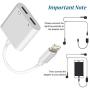 2 in 1 Dual Lighting iPhone Adapter & Splitter, Adapter Dual Converter Cable, Headphone Compatible for iPhone 11/11 Pro Max/XS/XR/X/8/7, Support All iOS Systems