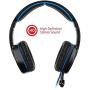 Sentey Gaming Headset Blue Arrow Analog 3.5mm In-line Volume Control & Computer Headset with Microphone Gaming Headphones Headphone Pc, Mac or Laptop, Tablet, Mobile Phones / Headset with Mic Heavy Duty Braided 2 Meters Cable / Leather Padded Ear Pads