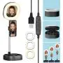 CameCosy Selfie LED Light with Tripod Stand +Foldable Beauty Mirror+Cell Phone Holder, Adjustable Brightness Fill Light for Makeup/Camera Video/YouTube, Compatible with iPhone/Android.-Black CameCosy Selfie LED Light with Tripod Stand +Foldable Beauty Mirror+Cell Phone Holder, Adjustable Brightness Fill Light for Makeup/Camera Video/YouTube, Compatible with iPhone/Android.-Black