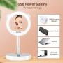 Zecti 10 inch Ring Light with Stand and Phone Holder, LED Selfie Light Ring with Dimmable 3 Color Modes and 10 Brightness for Live Stream Makeup Photography Compatible with iPhone Xs Android-White