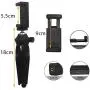 Mini Phone Tripod, LINKCOOL Lightweight Tabletop Tripod for IPhone Samsung Cellphone Camera DSLR Gopro with 360 Rotating Metal Ball Head & Universal Phone Mount Holder & Wirless Remote Control - Black
