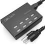 USB Charger, QOLIXM 8 Ports Charging Station (50W/10A) Multi Port USB Charger Hub Tablets & Multiple USB Devices