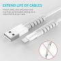Cable Protector Spiral Phone Cable Saver Lightning Charge, Headphone, USB Cord, PC and Notebook Cable Protector, Fit for All Cell Phone - 8 PCS (Grey)