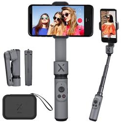 Zhiyun Smooth X Selfie Stick Tripod Gimbal Foldable Stabilizer for Smartphone, Extendable Stabilizer Handheld Gimbal for iPhone Samsung Android Phones Youtuber Vlog Live Streaming Video Making (Grey)