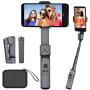 Zhiyun Smooth X Selfie Stick Tripod Gimbal Foldable Stabilizer for Smartphone, Extendable Stabilizer Handheld Gimbal for iPhone Samsung Android Phones Youtuber Vlog Live Streaming Video Making (Grey)
