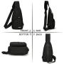 Mens Womens Sling Chest Shoulder Bag Outdoor Travel Crossbody Backpack with USB Charging Port
