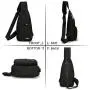 Mens Womens Sling Chest Shoulder Bag Outdoor Travel Crossbody Backpack with USB Charging Port