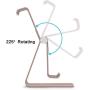 Emoly Adjustable Cell Phone Stand, 2020 Aluminum Desktop Cellphone Stand with Anti-Slip Base and Convenient Charging Port, Fits All Smart Phones (Pink)
