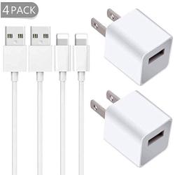 iPhone Wall Charger, [Apple MFi Certified] Lightning to USB Cable 2 Pack 3FT Fast Charging Data Sync Transfer Cord with 2 Pack USB Charger Travel Plug Compatible with iPhone 11/11 Pro/XS/XR/X 8 7/iPad