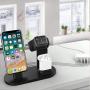 OLEBR Charging Stand Compatible with iWatch 5 and 4 Watch Charging Stand for AirPods, iWatch Series 5/4/3/2/1,iPhone 11/11 Pro/11 Pro Max/Xs/X Max/XR/X/8/8Plus/7/7 Plus /6S /6S Plus/iPad-Black