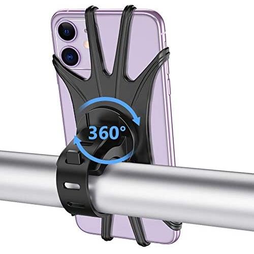 Bike Phone Mount, VUP Silicone Phone Stand for Bicycle, 360° Adjustable, Face & Touch ID, Universal Motorcycle Phone Mount for iPhone 11/Pro/XS/MAX/XR/X/7/8/Plus, Galaxy, Google Pixel, Nubia, LG