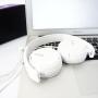 SONY Over On Ear Best Stereo Extra Bass Portable Headphones Headset for Apple iPhone iPod / Samsung Galaxy / mp3 Player / 3.5mm Jack Plug Cell Phone (White)