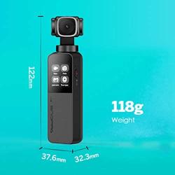 Snoppa Vmate Gimbal Camera 3 Axis Handheld Gimbal Stabilizer with 4K Smart Camera, 200Mbps High Bitrate, H265, 90°Rotating Lens, 220min Runtime, WiFi Connect, Built-in Mic & Bluetooth Mic Support