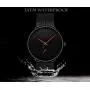 Mens Watches Ultra-Thin Minimalist Waterproof - Fashion Wrist Watch for Men Unisex Dress with Stainless Steel Mesh Band