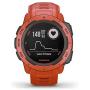 Garmin Instinct, Rugged Outdoor Watch with GPS, Features GLONASS and Galileo, Heart Rate Monitoring and 3-axis Compass, Red (Renewed)