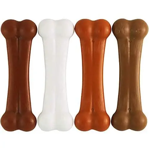Pet Qwerks Flavor Farms Chew Toys - Multi Pack - Tough Nylon Bones for Power Chewers | Made in USA, 100% Premium Nylon, Allergen Free