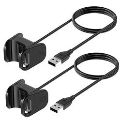 NANW Charger Cable Compatible with Fitbit Charge 4, 2-Pack 3.3Ft USB Charging Cable Cord Clip Dock Accessories Adapter for Charge 4 Smartwatch